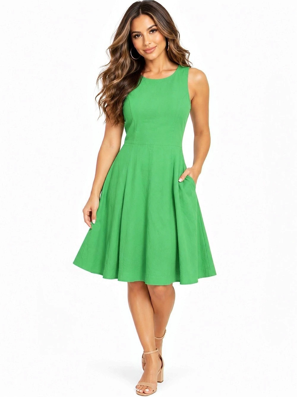 Boden Green Sleeveless Mini Dress US 8P